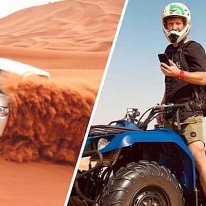 Buy Sunset Desert Safari with Quad Bike, Sandboarding, Camel Ride + BBQ Dinner at Burj Khalifa Tower, Dubai, United Arab Emirates Now at Special Price in UAEMegaDeals.com Sunset Desert Safari with Quad Bike