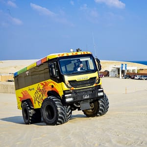 Buy Monster Bus Tour in the Desert with Day Pass at Al Majles Resort – Sightseeing and Tours Now at Special Price in UAEMegaDeals.com Monster Bus Tour in the Desert with Day Pass at Al Majles Resort Sightseeing and Tours