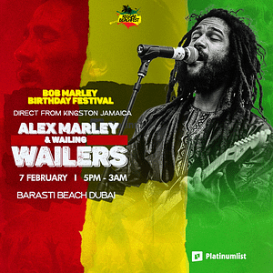 Buy Bob Marley Birthday Festival: Alex Marley & Wailing Wailers in Dubai – Nightlife Now at Special Price in UAEMegaDeals.com Bob Marley Birthday Festival: Alex Marley & Wailing Wailers in Dubai Nightlife