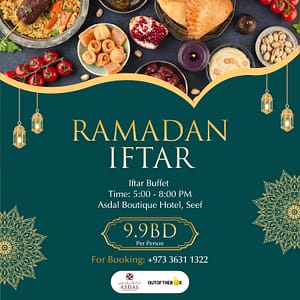 Buy Ramadan Iftar Buffet at Asdal Boutique Hotel, Seef – Ramadan Now at Special Price in UAEMegaDeals.com Ramadan Iftar Buffet at Asdal Boutique Hotel