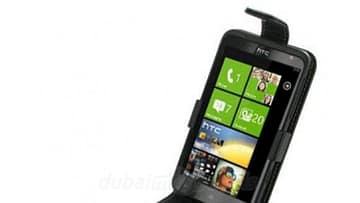 Pdair Leather Case for HTC Titan X 310e - Flip Top Type (Black)