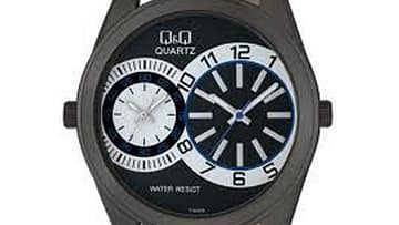 QQ Mens Two Time Zone Analog Dress Watch [C182J535Y]