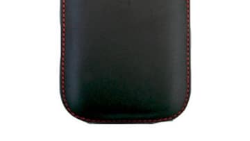 Ferrari Real Leather Pouch for BlackBerry Torch 9800/9810 - (Black)