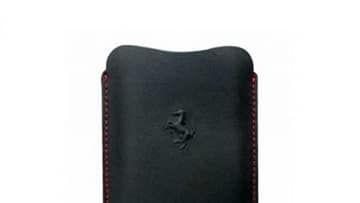 Ferrari Real Leather Pouch for iPhone 3GS/s/4/4s - (Black)