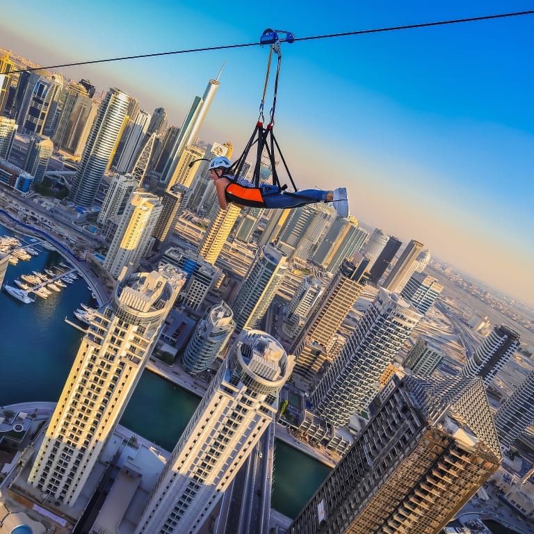 Buy XLine Dubai Marina – The Longest Urban Zipline in The World – XDubai Attractions Now at Special Price in UAEMegaDeals.com 2 XLine Dubai Marina - The Longest Urban Zipline in The World XDubai Attractions